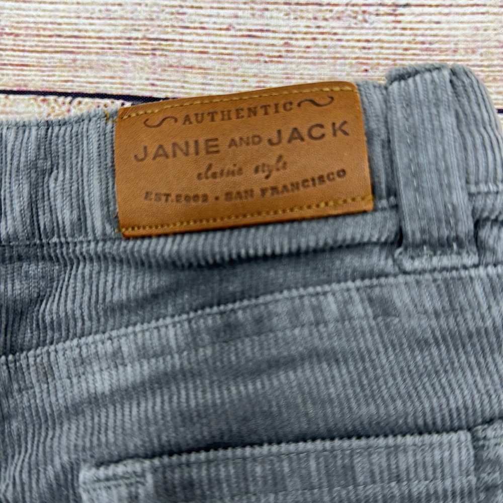 Janie and Jack Adjustable Waist Grey Corduroy Pants Sz 18-24 Months - Picture 5 of 5